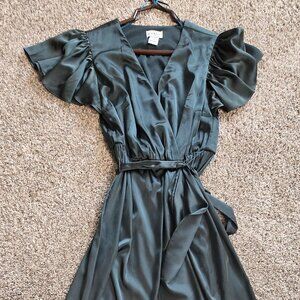 Nicole Miller Green Silk Formal Dress